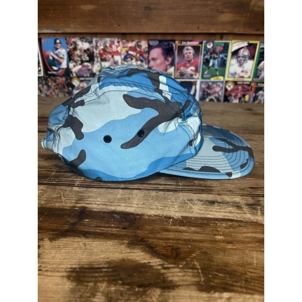 Supreme FW18 Reflective Teal Blue Camo Cap 5 Panel OSFM RARE Strapback USA - Picture 4 of 8
